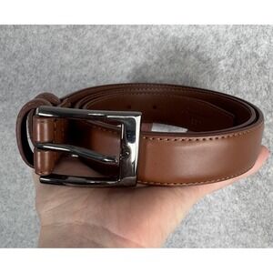 Mio Marino Brown Leather Belt 36" Men's Dress Casual Belt Classic Minimal